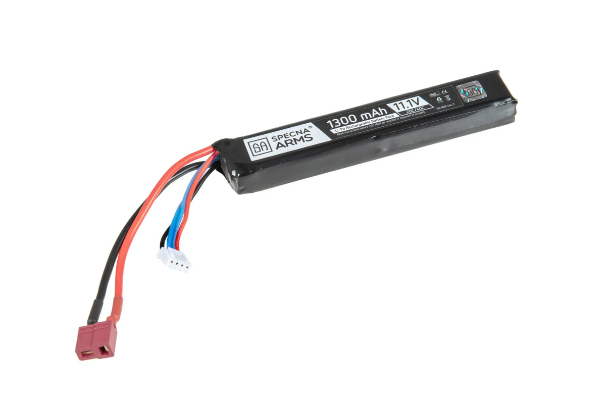 Specna Arms LiPo Battery 11.1V 1300mAh 20/40C Stick - T-plug/Deans