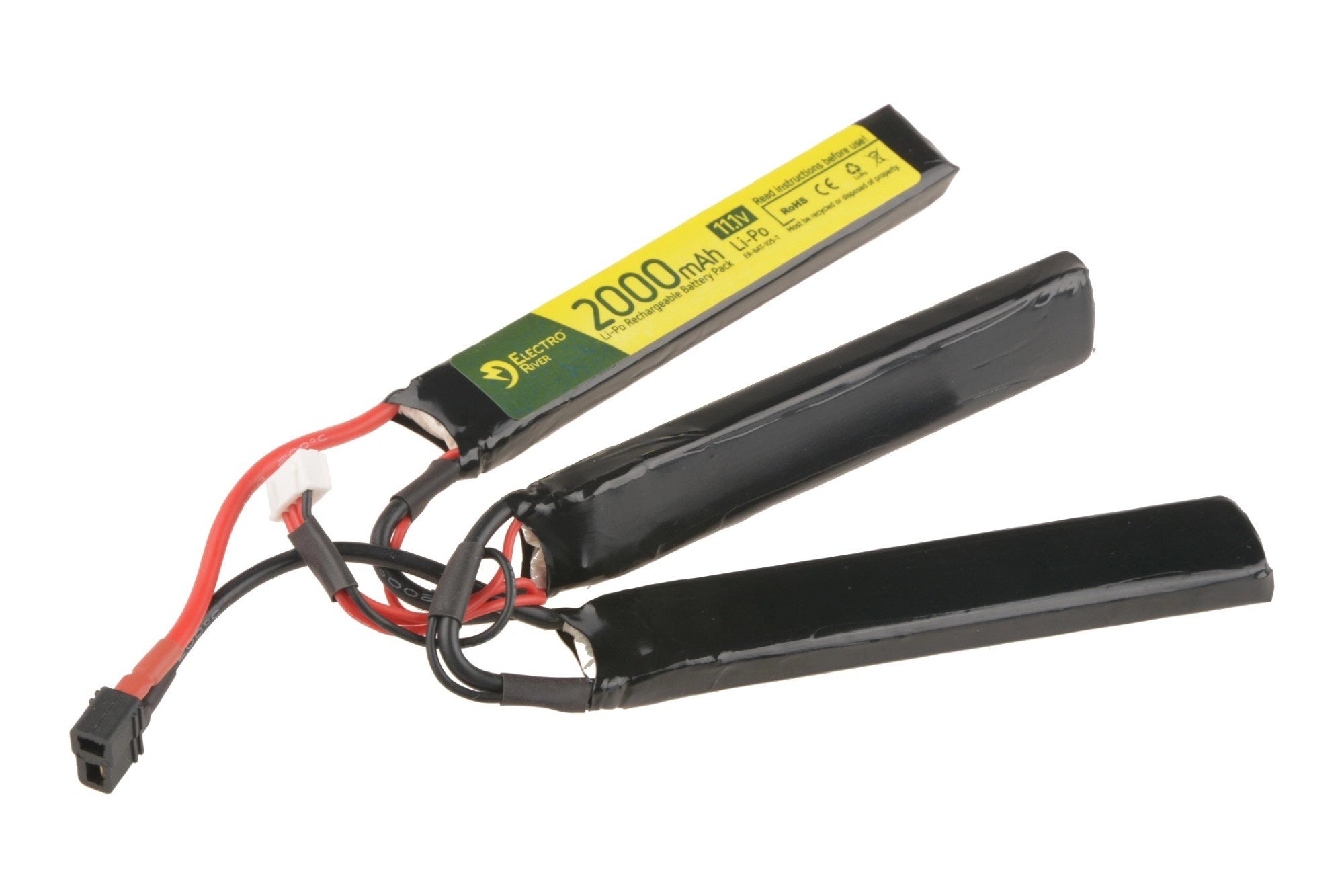 LiPo-akku 11,1V 2000mAh 25/50C T-liitin (DEANS) - 3 osainen