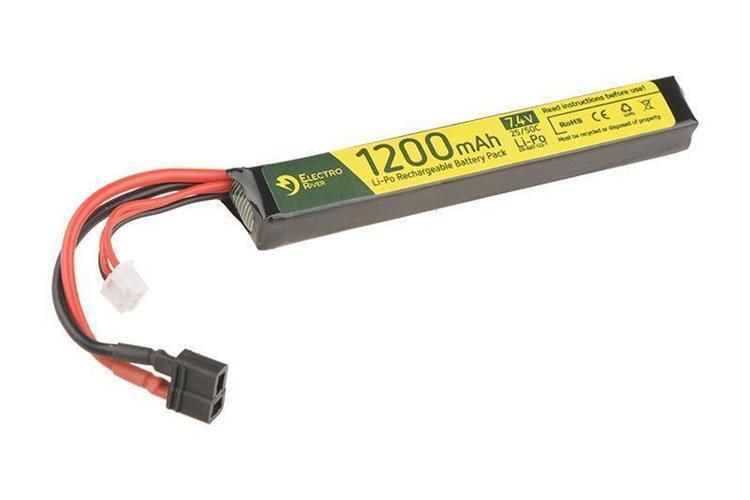 LiPo-akku 7,4V 1200mAh 25/50C, T-liitin (DEANS)
