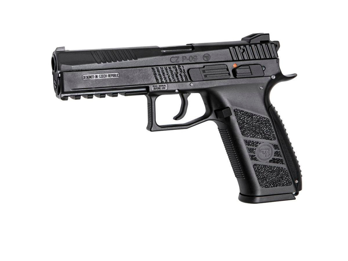 CZ P-09 GBB kaasupistooli + salkku (metalliluisti) – musta