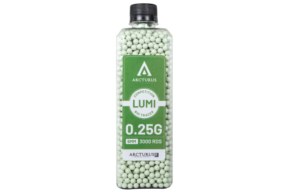 Arcturus RS® LUMI PLA TRACER Match Grade 0.25 g, 3000 kpl pullo - vihreä valojuovakuula