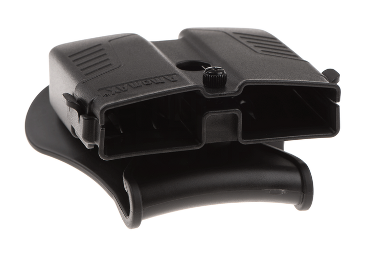 Universaali pistoolin tuplalipaskotelo, vyökiinnitys