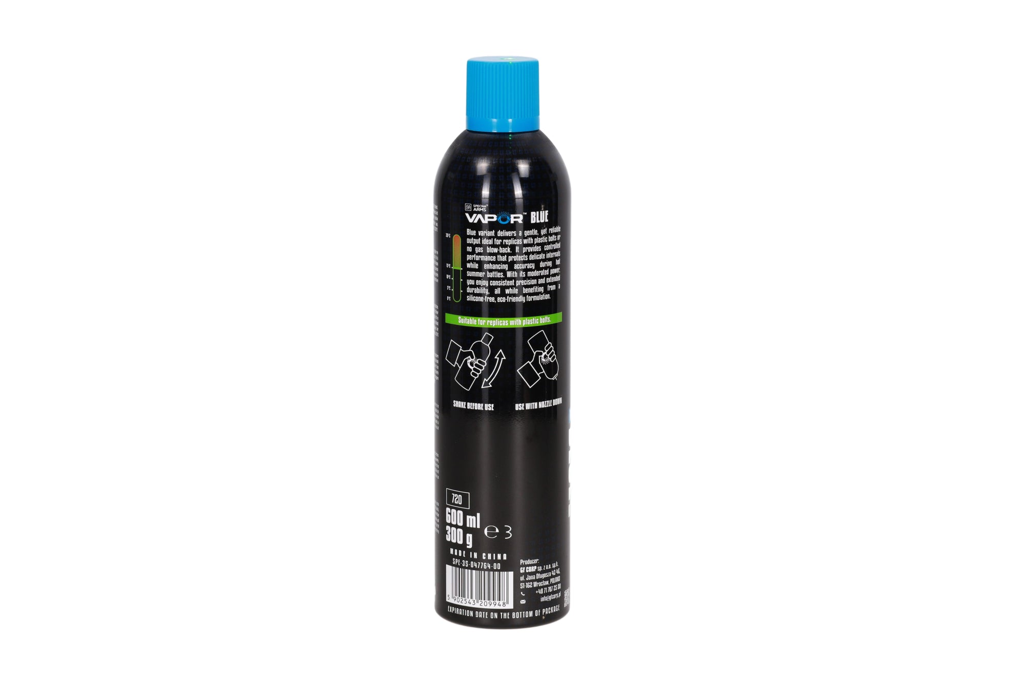 Specna Arms Vapor™ silicon free Green Gas 600ml - Blue (117 PSI)