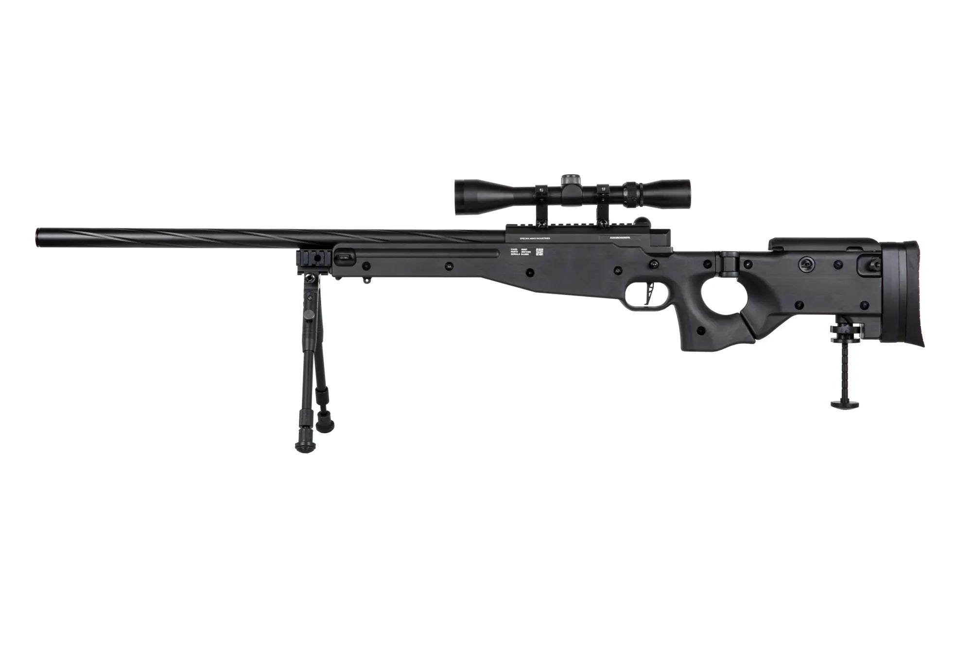 Specna Arms SA-S14 sniper airsoft rifle with scope and bipod Black
