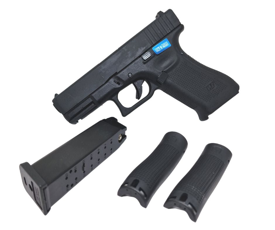 WE G series 19X Gen.5 GBB kaasupistooli, metalliluisti