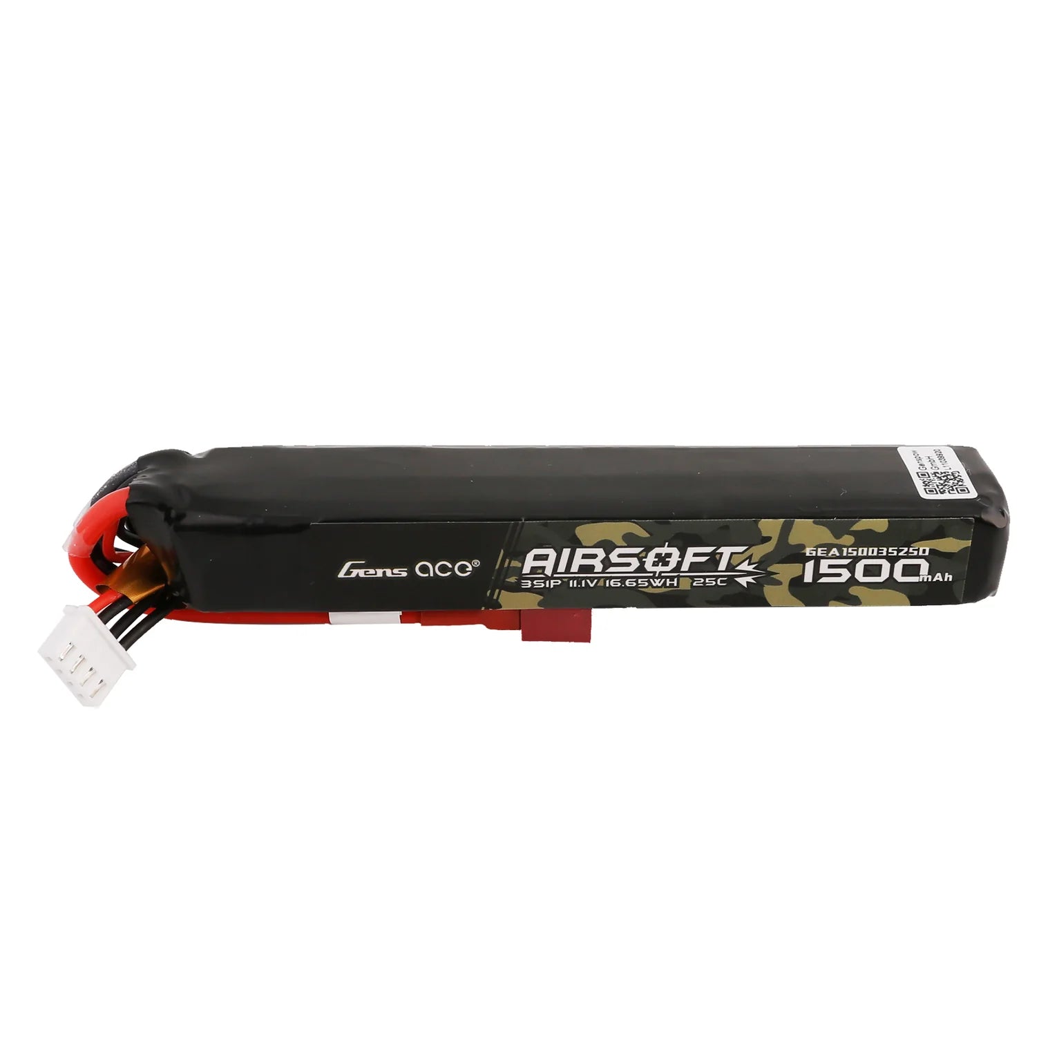 Gens Ace LiPo battery 11.1V 1500mAh 3S/25C, T-plug/Deans