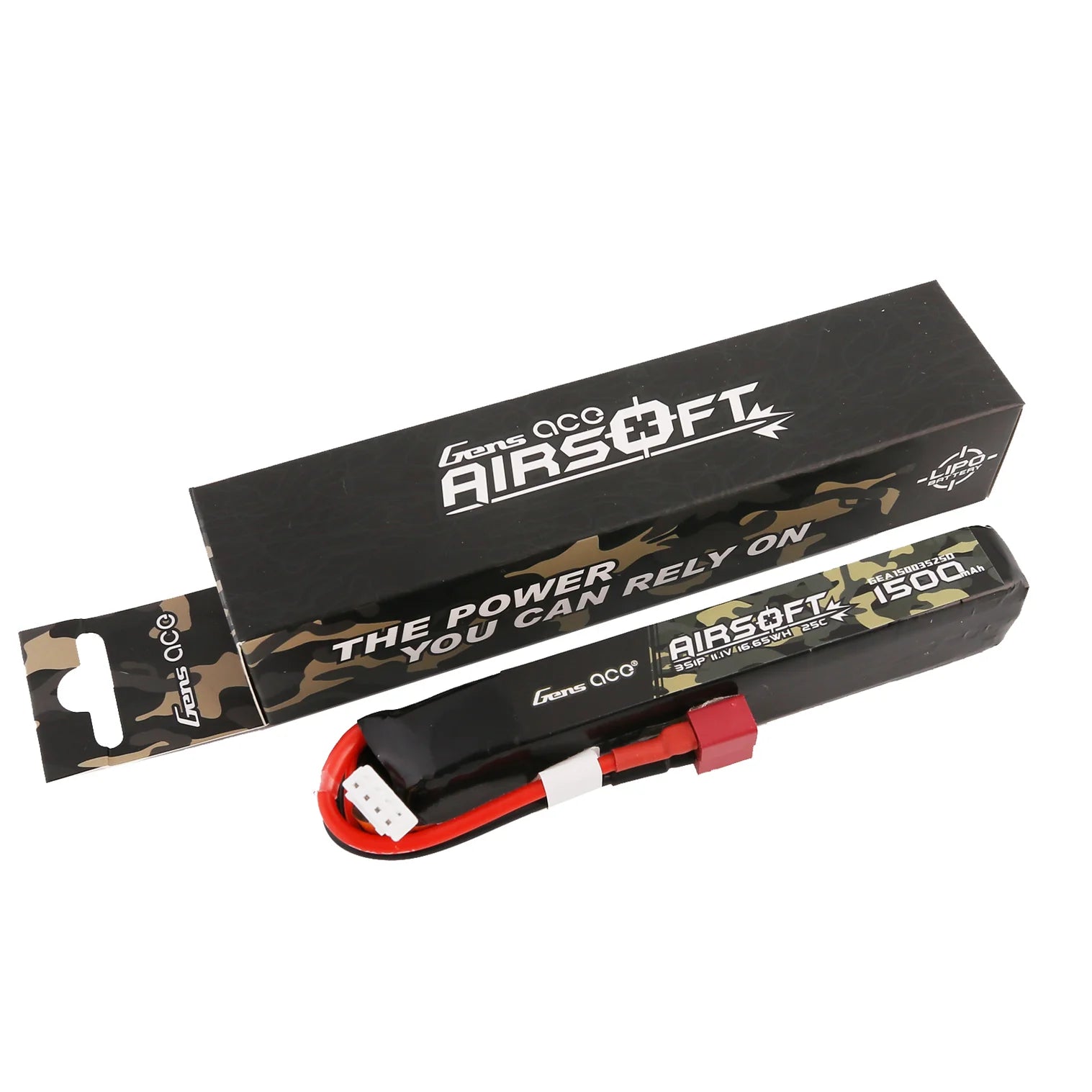 Gens Ace LiPo battery 11.1V 1500mAh 3S/25C, T-plug/Deans