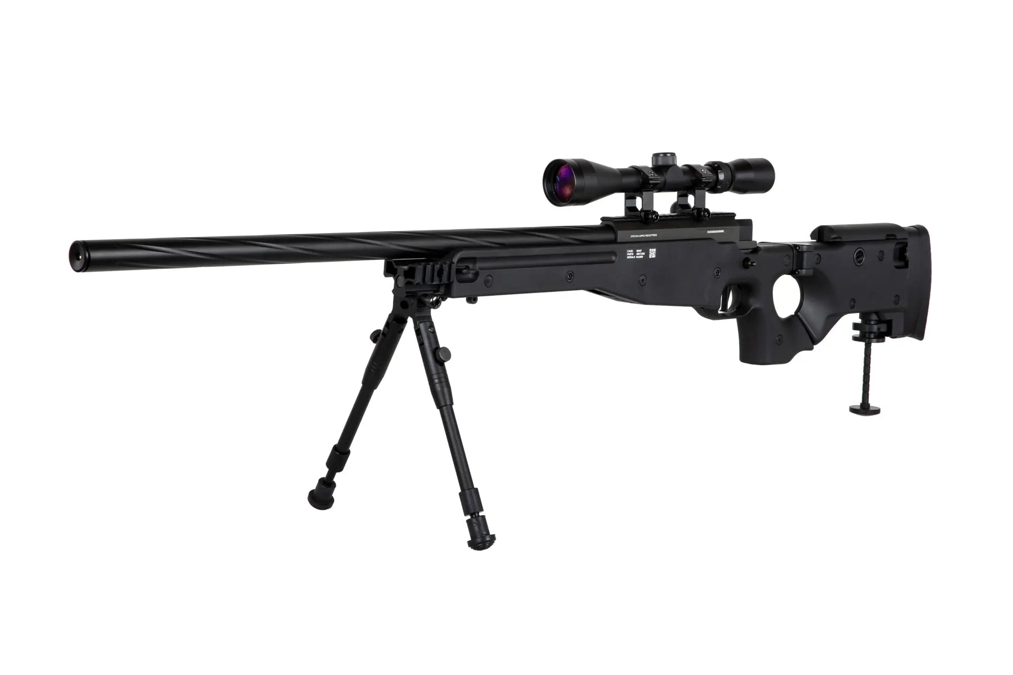 Specna Arms SA-S14 sniper airsoft rifle with scope and bipod Black