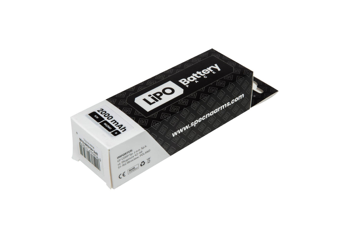 Specna Arms LiPo Battery 11.1V 2000mAh 15/30C 3-Piece Crane - T-plug/Deans