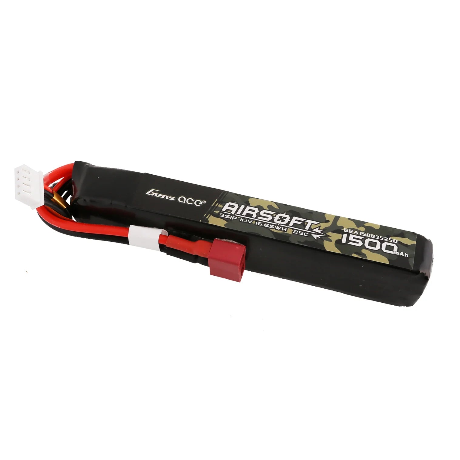 Gens Ace LiPo battery 11.1V 1500mAh 3S/25C, T-plug/Deans