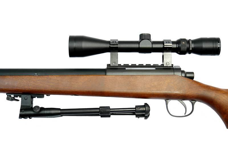 MB03EL bolt-action sniper rifle with scope and forelegs