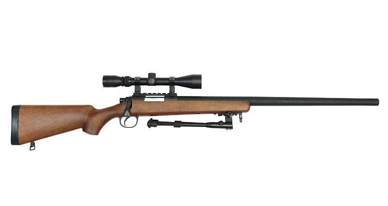 MB03EL bolt-action sniper rifle with scope and forelegs