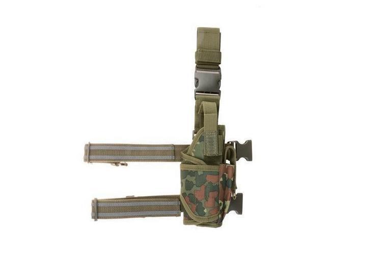 Universal Pistol Thigh Holster with Magazine Pocket - flecktarn
