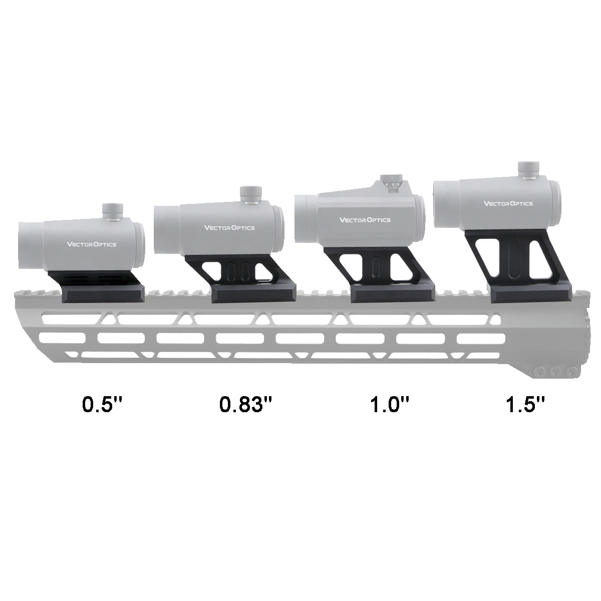 Cantilever korotettu tähtäinjalka, 38mm