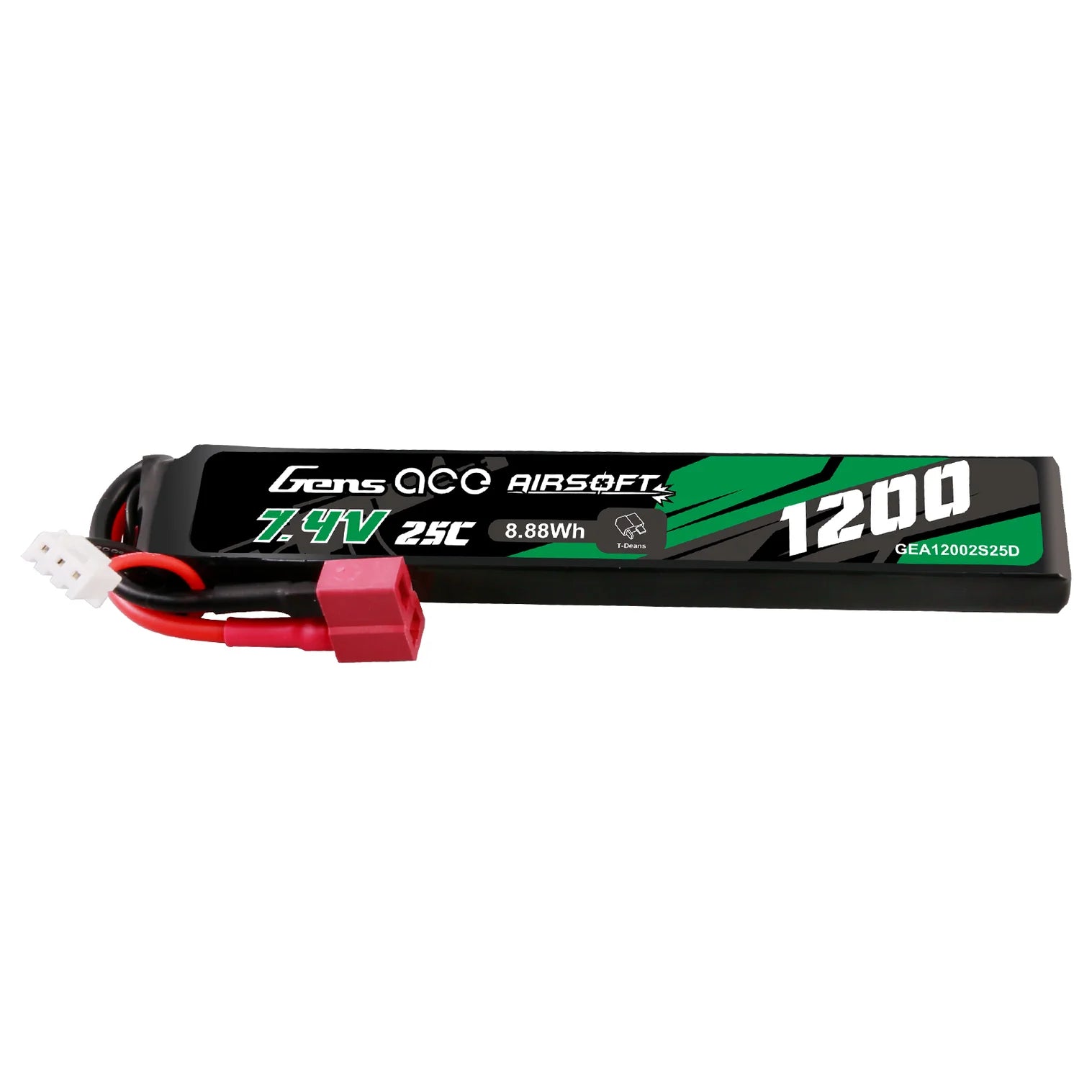LiPo-akku 7,4V 1200mAh 2S/25C, T-plug/Deans