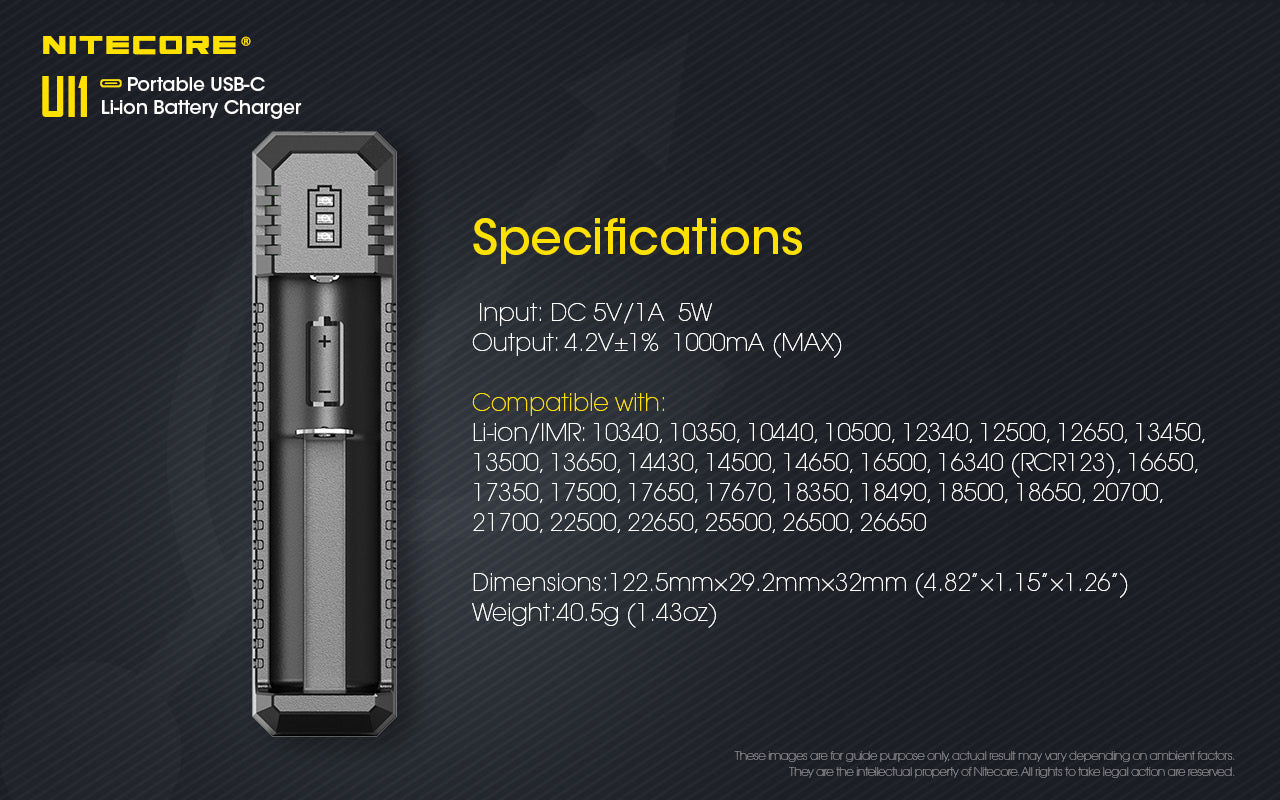 Nitecore UI1 USB-C Li-ion -akkulaturi