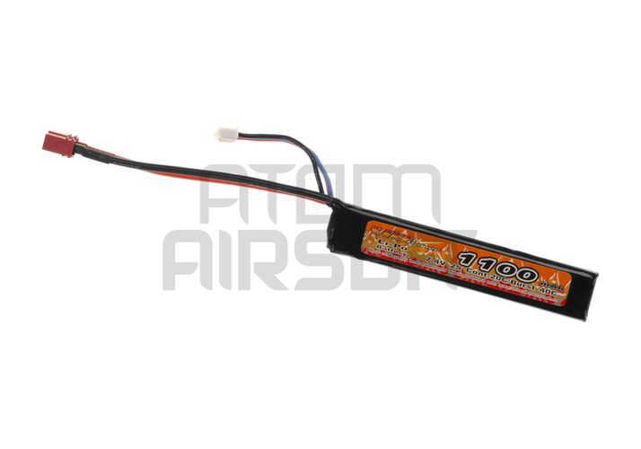7,4V 1100mAh LiPo-akku, 20c - T-plug/Deans