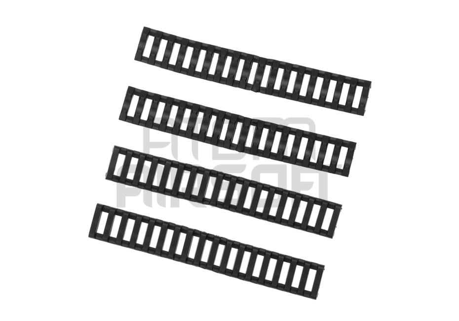 Ladder rail cover, rubber rail protectors, 18 rungs - black