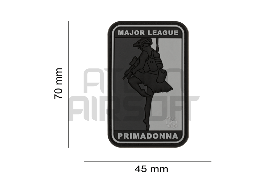 "Major League Primadonna" velcro badge - black/grey