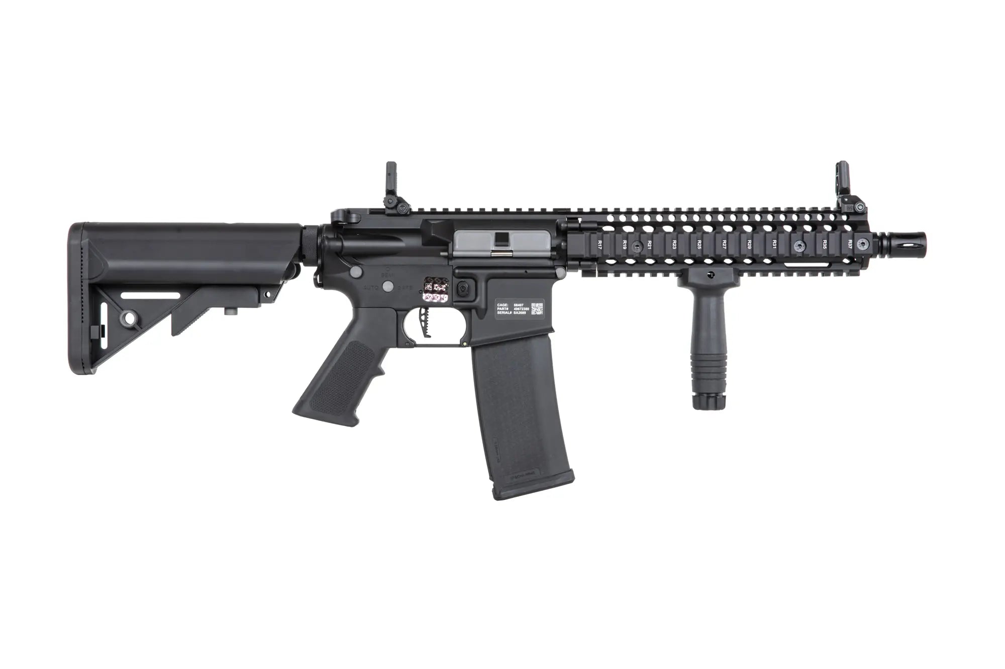 Daniel Defense® MK18 SA-P19 Prime™ HAL ETU harjattomalla moottorilla - musta