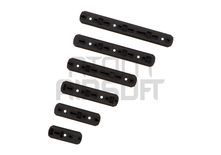 Keymod & M-LOK rail piece, 6 pcs - black