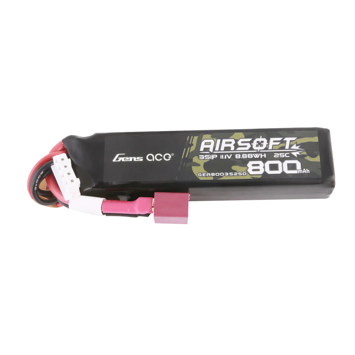 LiPo-akku 11,1V 800mAh 3S/25C, T-plug/Deans