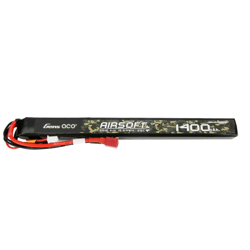 LiPo-akku 11,1V 1400mAh 3S/25C, T-plug/Deans - AK tikkuakku