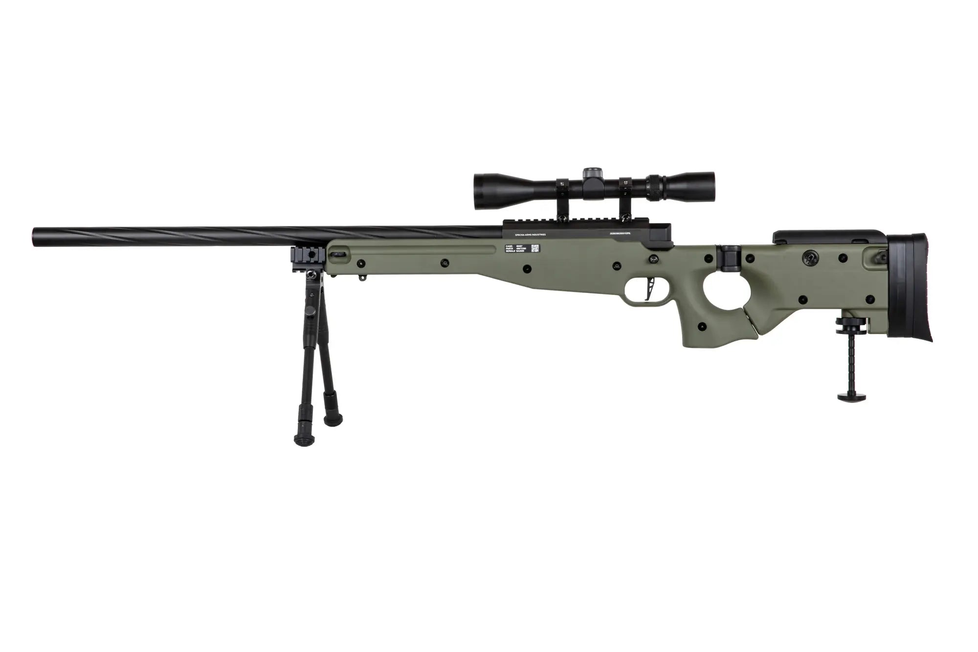 Specna Arms SA-S14 sniper airsoft rifle with scope and bipod - Olive