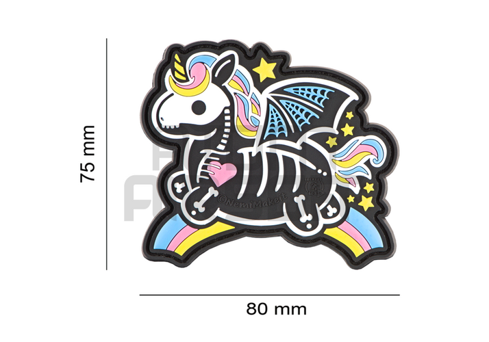 Skeleton Unicorn PVC velcro badge