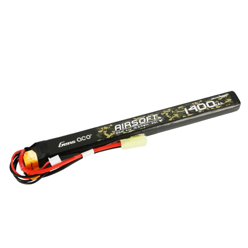 LiPo-akku 11,1V 1400mAh 3S/25C, miniliitin - AK tikkuakku