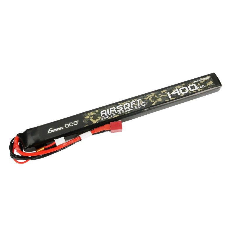 LiPo-akku 11,1V 1400mAh 3S/25C, T-plug/Deans - AK tikkuakku