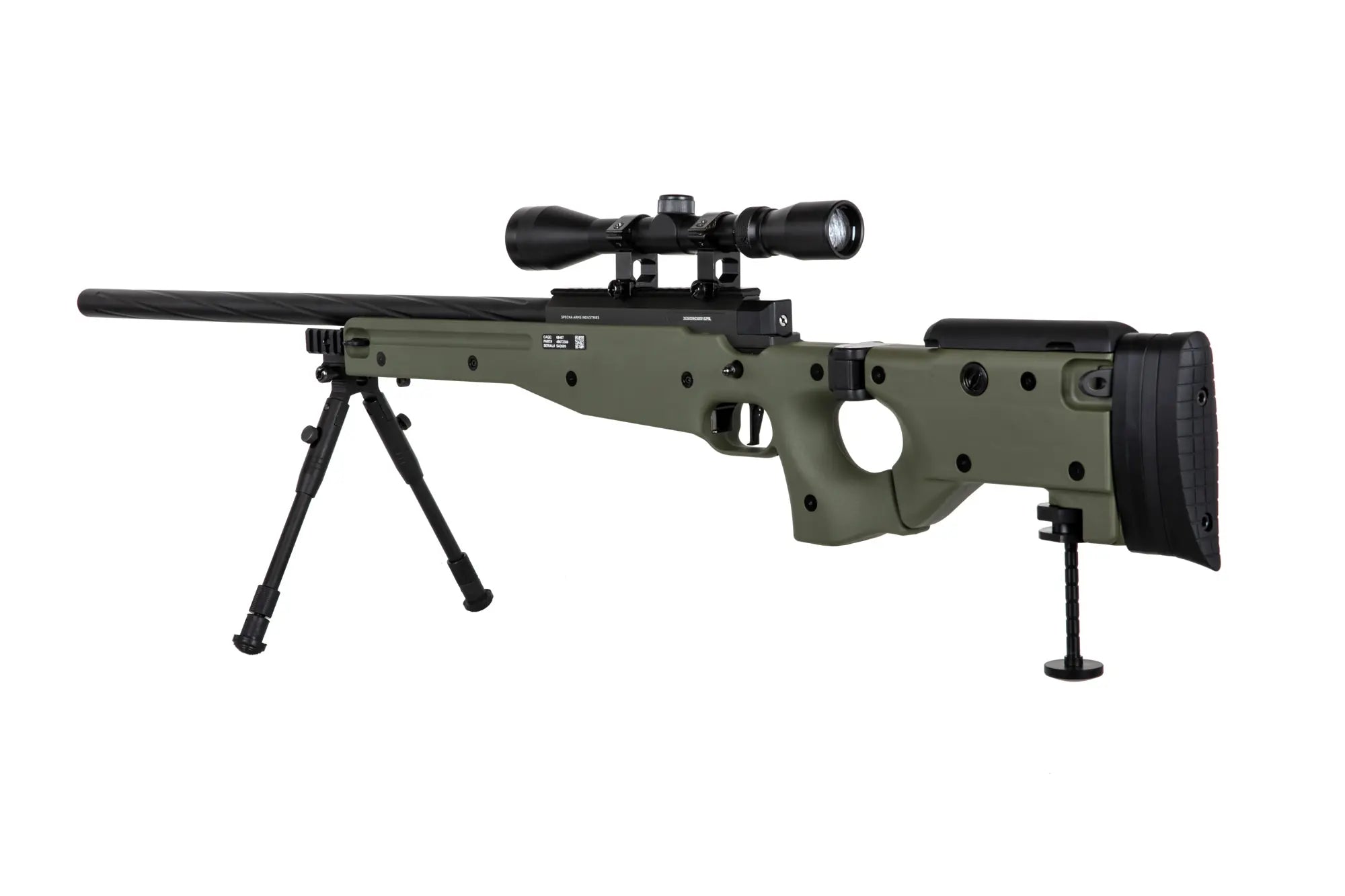Specna Arms SA-S14 sniper airsoft rifle with scope and bipod - Olive