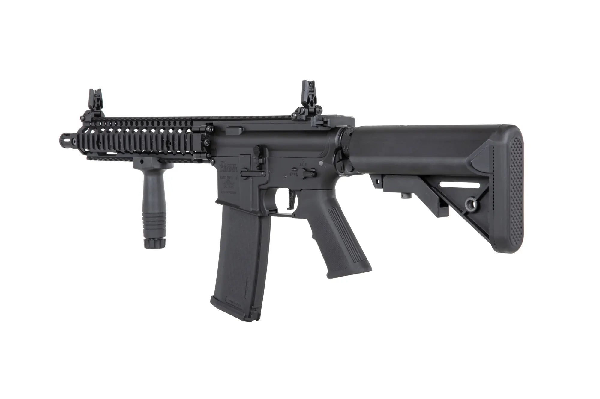 Daniel Defense® MK18 SA-P19 Prime™ HAL ETU harjattomalla moottorilla - musta