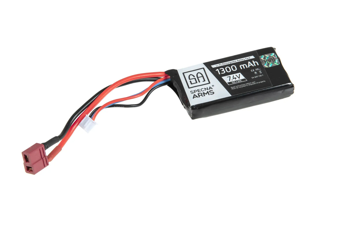 Specna Arms LiPo -akku 7,4 V 1300 mAh 15/30C - T-Plug/Deans