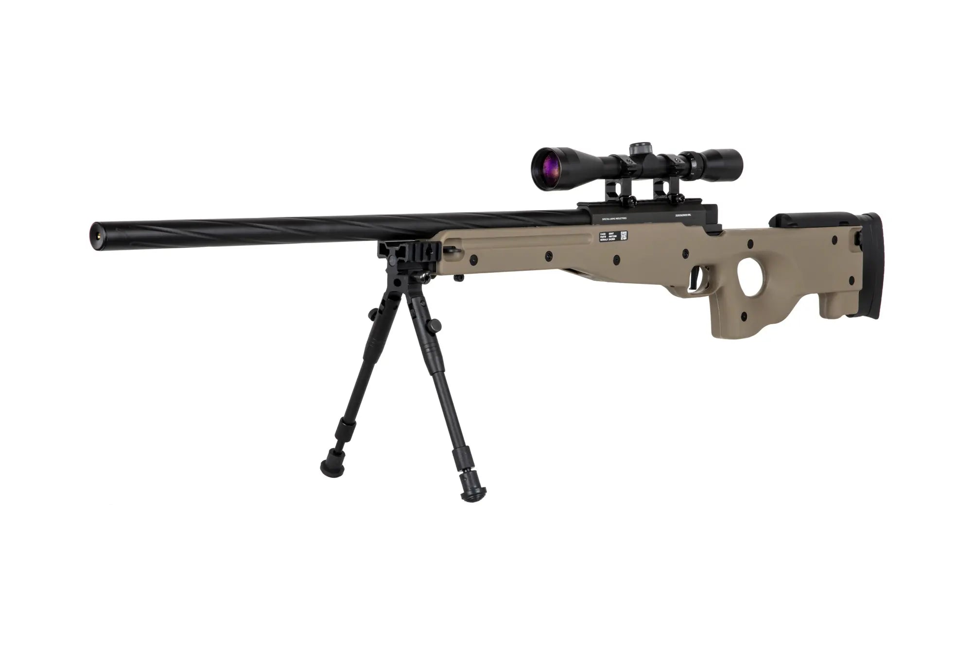 Specna Arms SA-S11 sniper airsoft rifle with scope and bipod - Tan