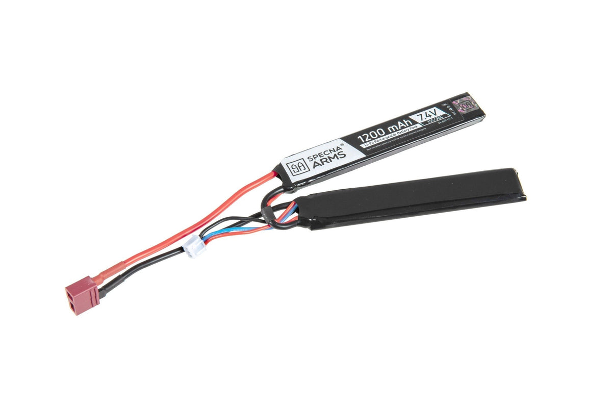 Specna Arms LiPo Battery 7.4V 1200mAh 15/30C, 2-Piece - T-Plug/Deans