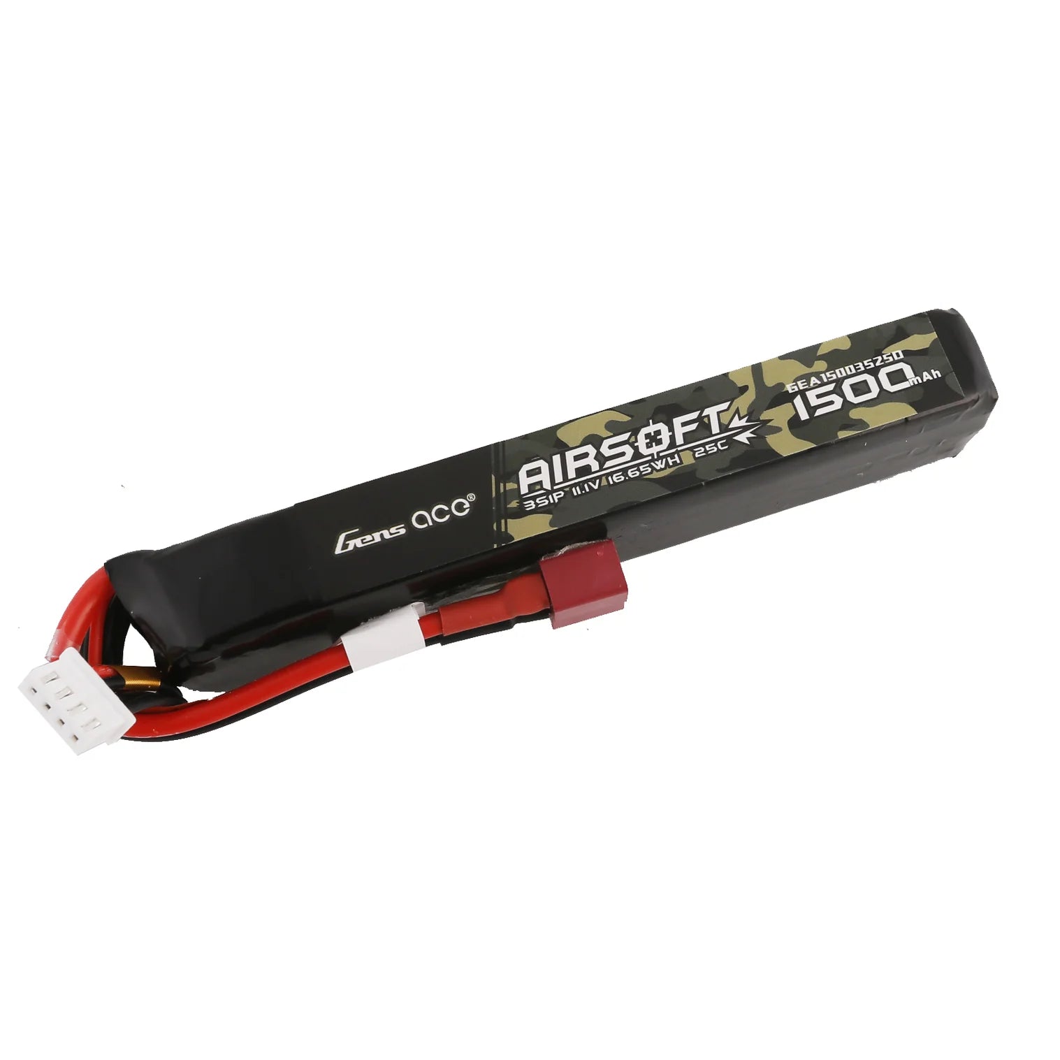 Gens Ace LiPo battery 11.1V 1500mAh 3S/25C, T-plug/Deans