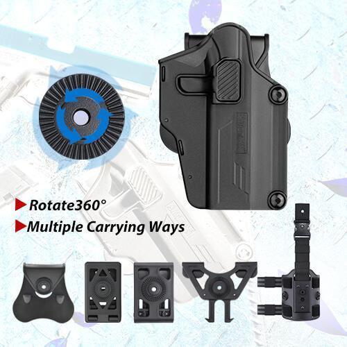 Per-Fit hard plastic universal pistol holster for right-handed users