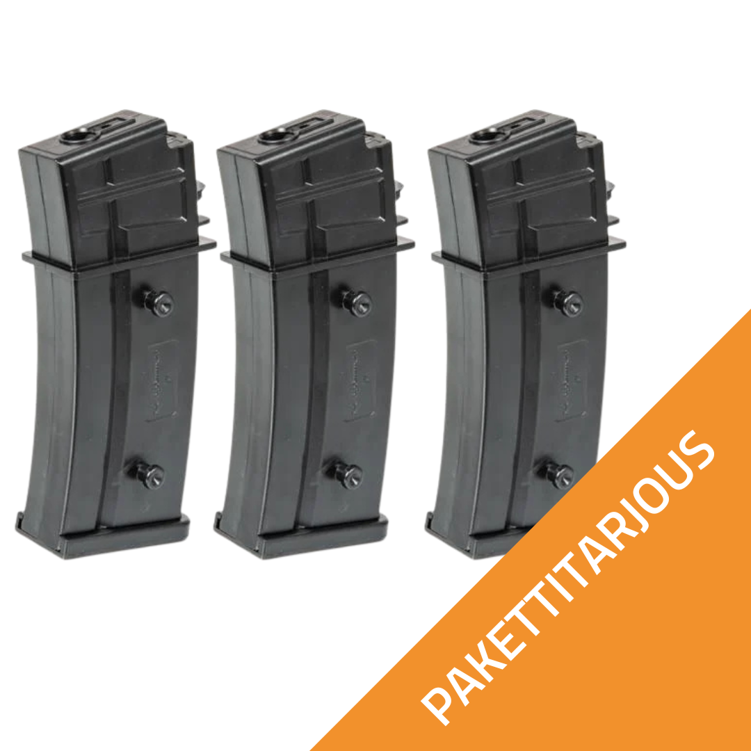 3x Specna Arms G36 140bb mid-cap lipas - musta, pakettitarjous
