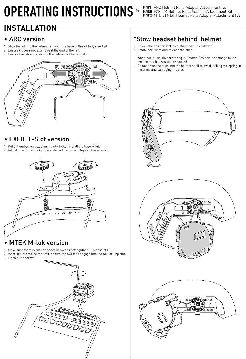 FLUX helmet mount adapter set - Peltor