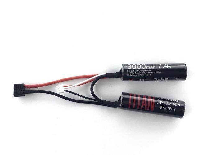 3000mAh 7,4V Nun-chuck airsoft-akku - Deans / T-liitin