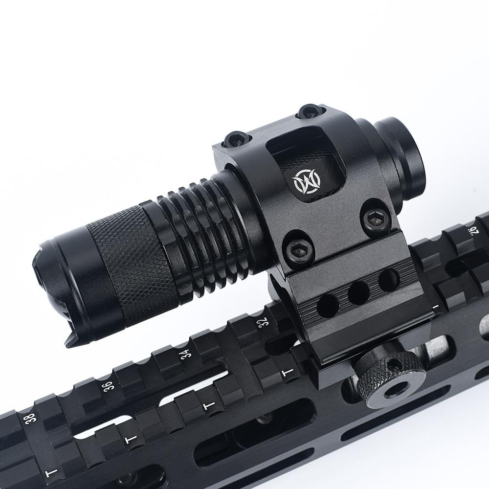 1" weaponlight / torch / laser RIS/ Picatinny 45° offset mount - Black