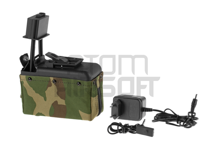 A&amp;K M249 laatikkolipas,1500 kuulaa - woodland