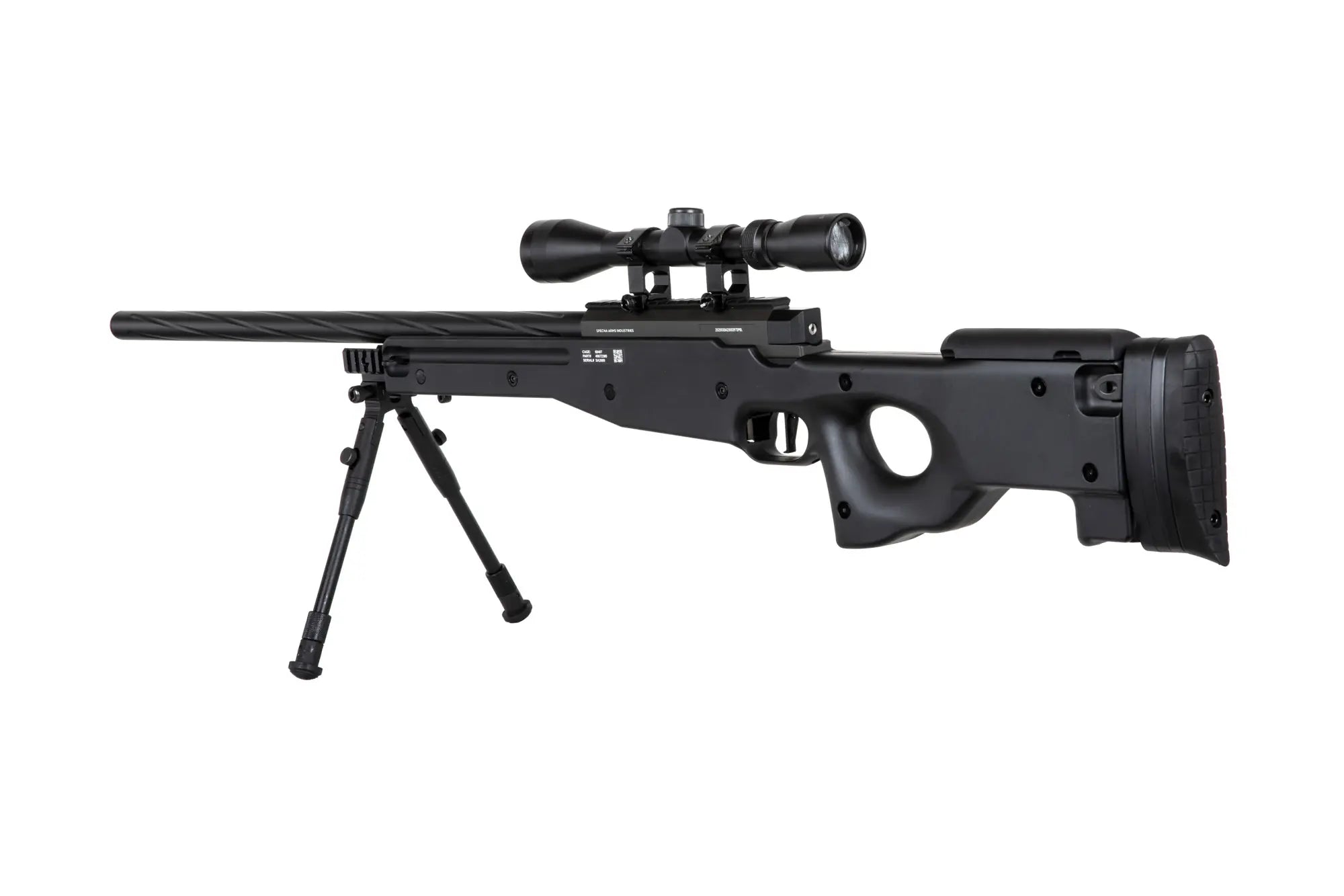 Specna Arms SA-S11 sniper airsoft rifle with scope and bipod - Black