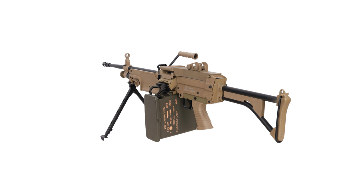 Specna Arms FN Herstal M249 MK1 CORE konekivääri AEG - hiekka