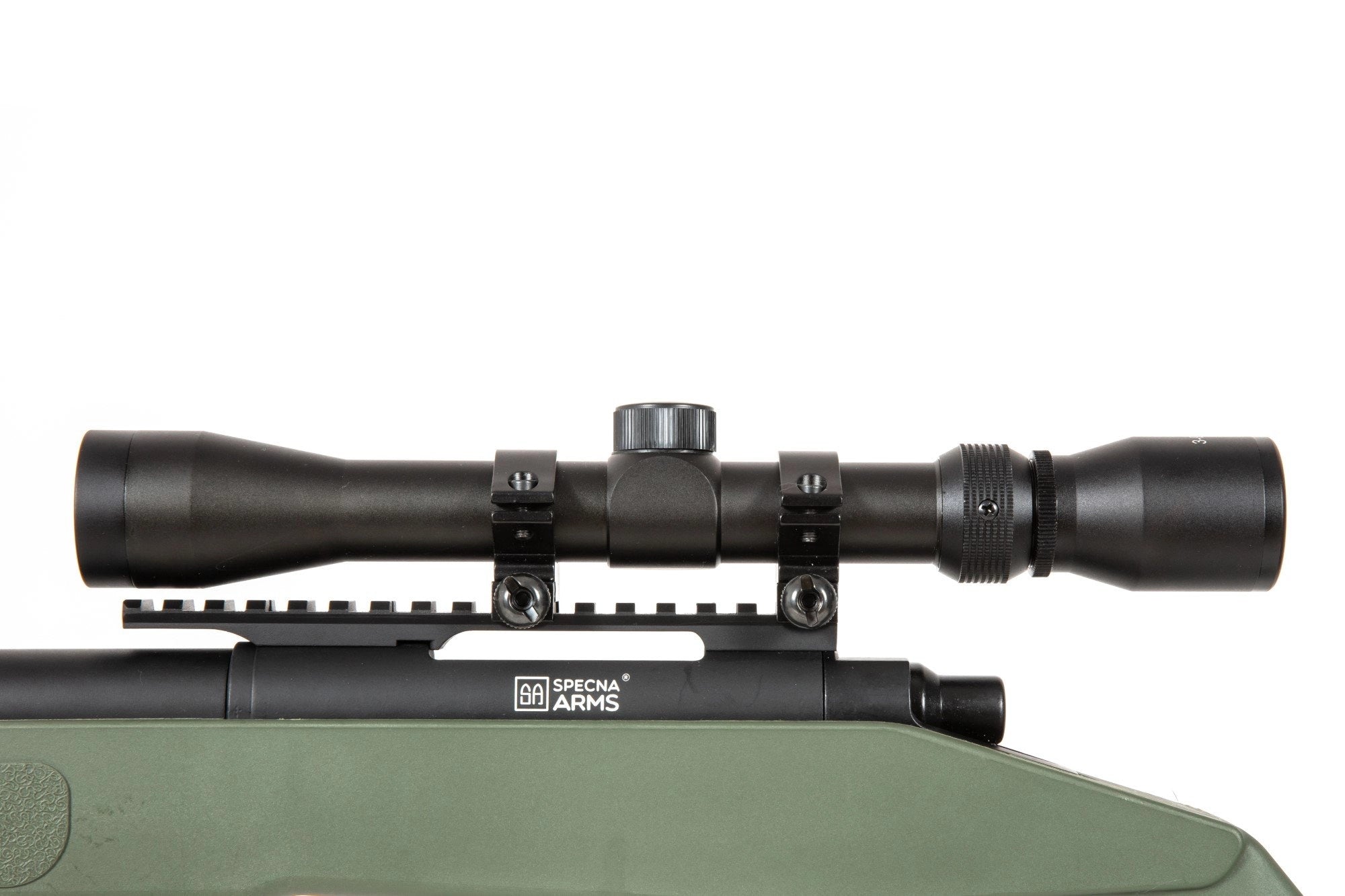 Specna Arms SA-S02 CORE™ High Velocity jousitoiminen tarkkuuskivääri kiikaritähtäimellä ja etujaloilla - oliivi