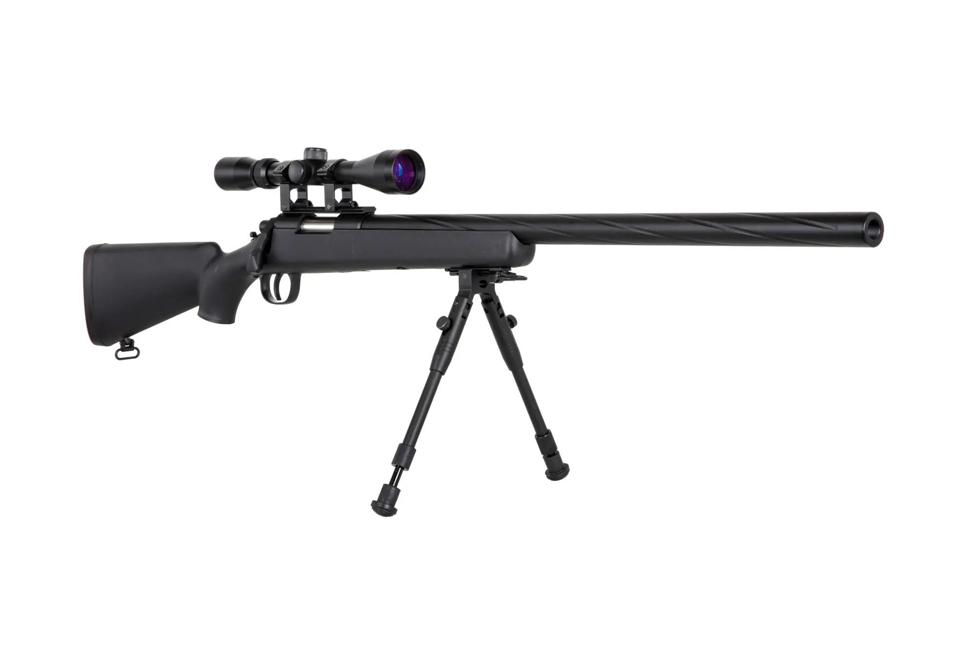 Specna Arms SA-S12 sniper airsoft rifle with scope and bipod - Black