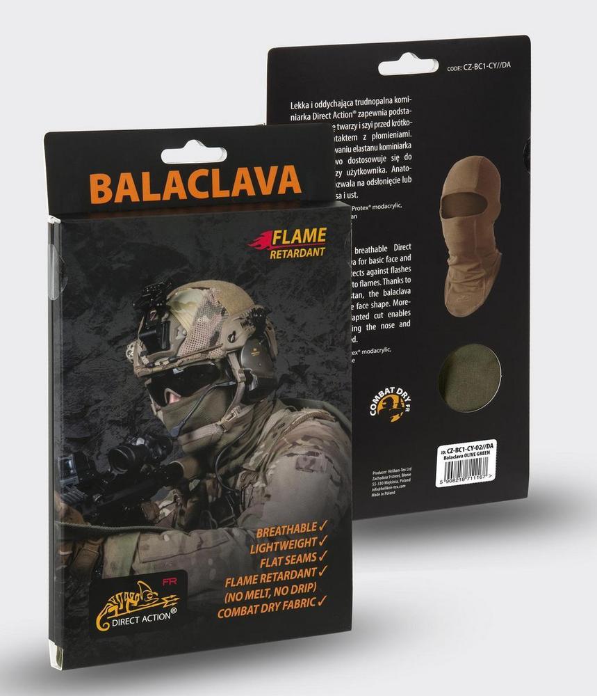 Balaclava FR, combat dry - army green