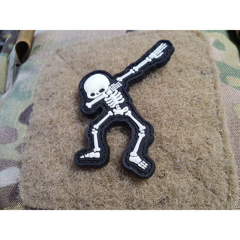 JTG Dabbing Skeleton PVC velcromerkki