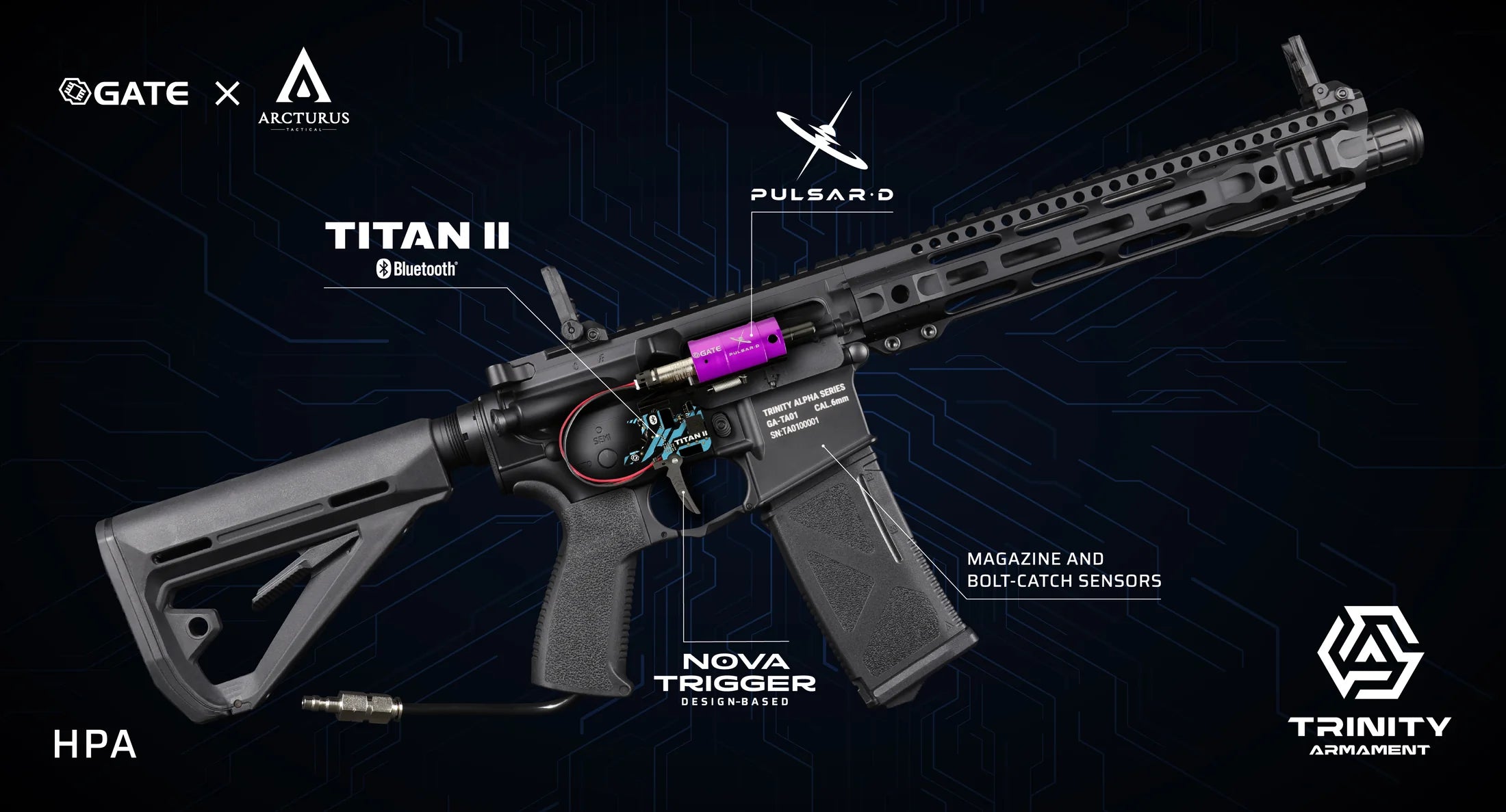 ARMAMENT GA-TA01P HPA Training replica, PULSAR D - with HPA unit (TITAN II Bluetooth)